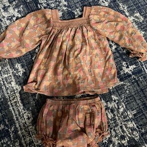 Kids Floral Matching Set - Pink and Brown